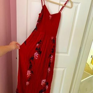 Free people floral flowy beautiful red dress womens medium sun dress